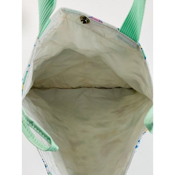 Vintage Baby Sac Vinyl 90s Diaper Bag Tote Pastel Zoo Animals Bazaar 1997 Purse - Picture 9 of 9